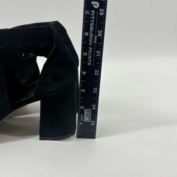 Gabriella Michael‎ Women's Black Suede High Vamp Buckle Sandal 39/8.5 - Picture 2 of 9